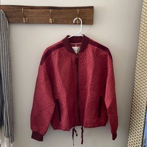 Anthropologie pink bomber jacket